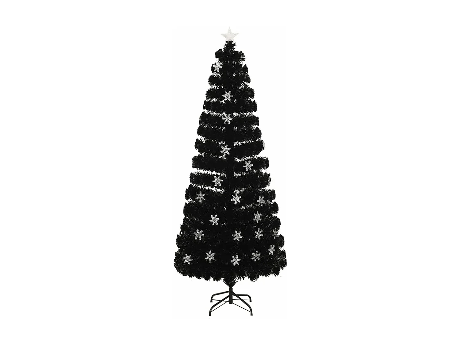 Sapin de Noël et flocons de neige LED Noir 240 cm Fibre optique