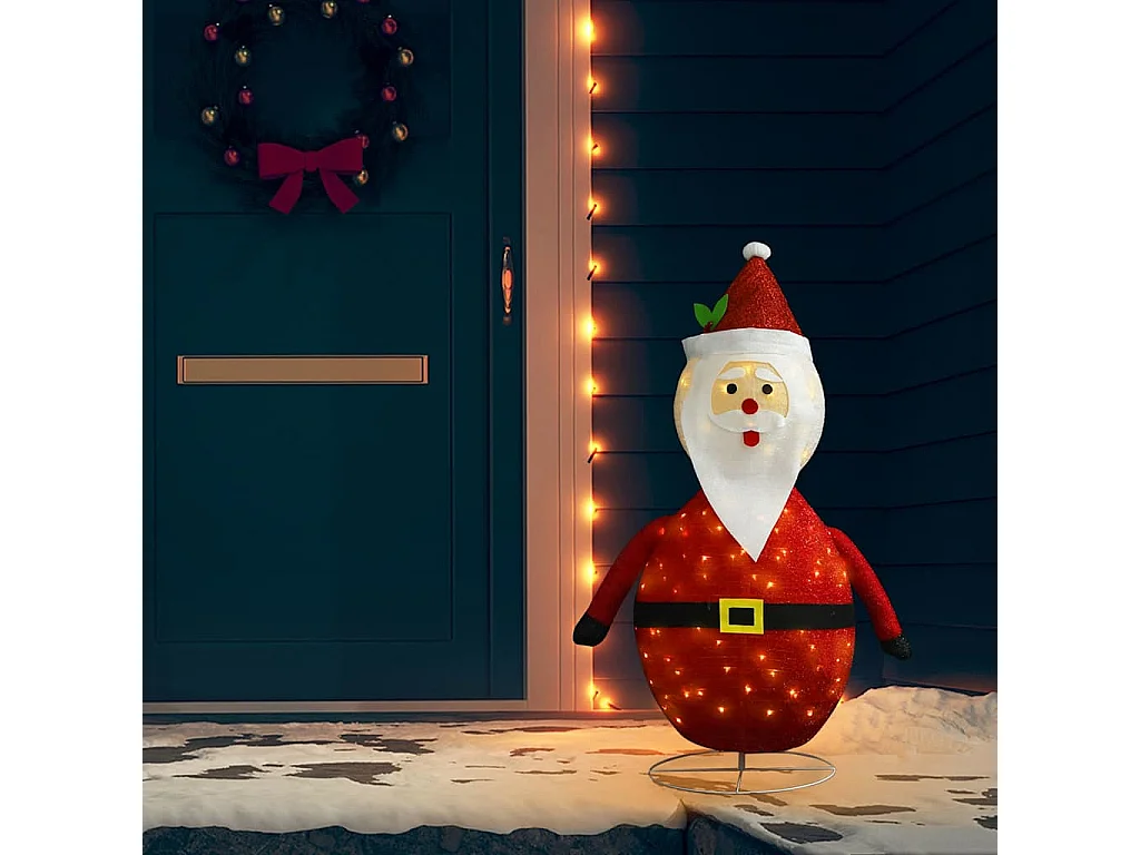Papá Noel de Navidad decorativo con LED tela lujosa 120 cm