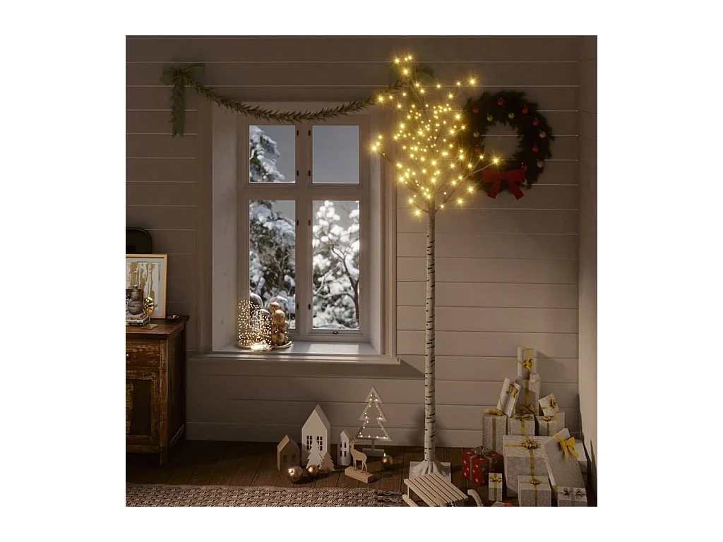 Kerstboom wilg met 200 warmwitte LED's binnen en buiten 2,2 m