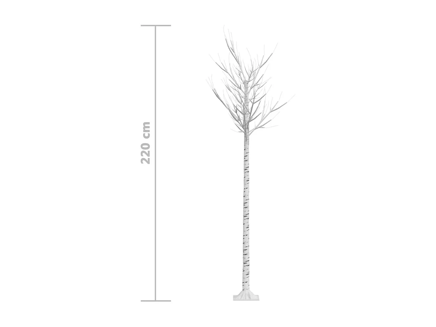 Árvore de Natal 200 LEDs salgueiro int./ext. 2,2m branco quente