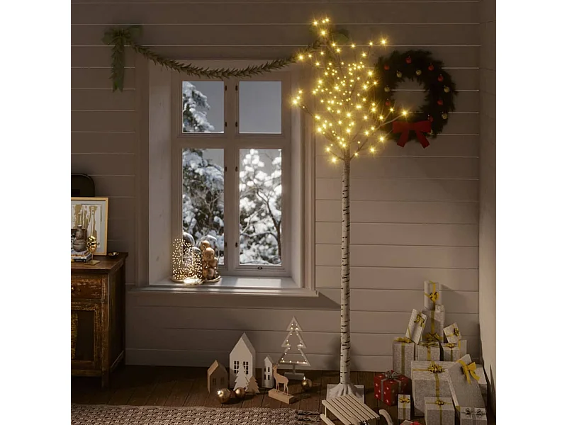 Sapin de Noël 200 LED blanc chaud Saule 2,2 m Int/Ext