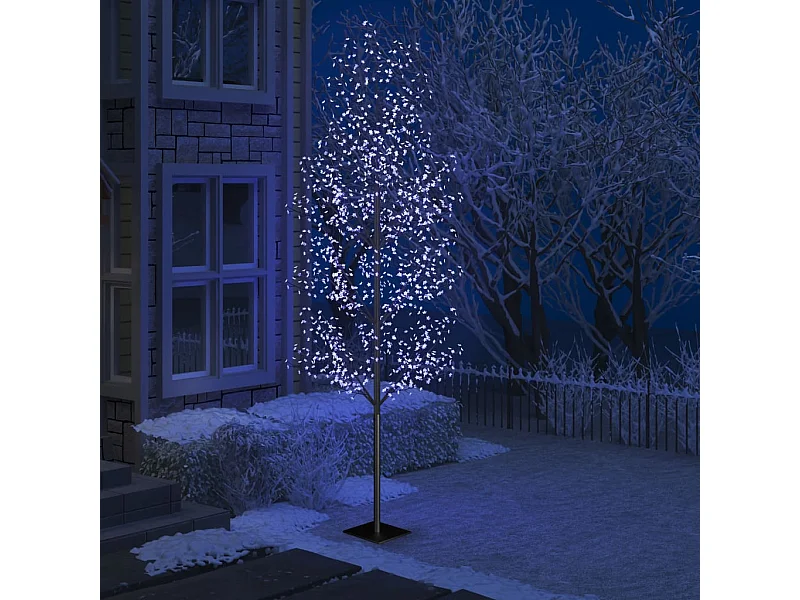 Árbol de Navidad 1200 LED luz azul fría flores de cerezo 400 cm