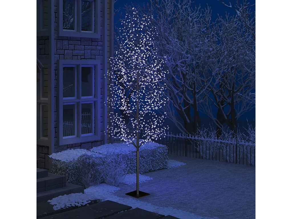 Árbol de Navidad 1200 LED luz azul fría flores de cerezo 400 cm