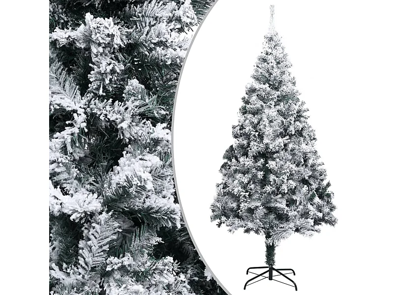 Árvore de Natal artificial com flocos de neve 400 cm PVC verde