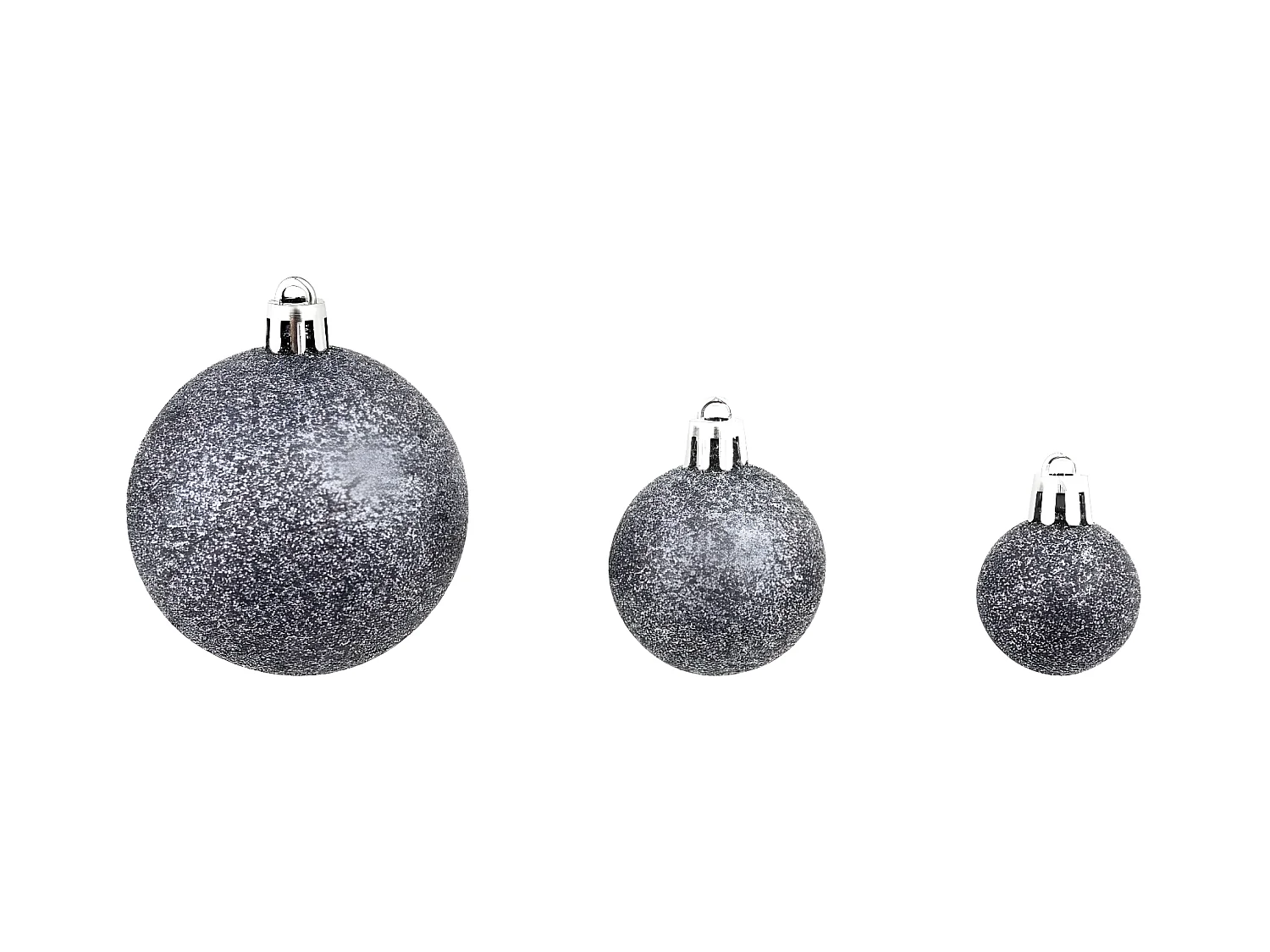 100-delige Kerstballenset 3/4/6 cm wit/grijs