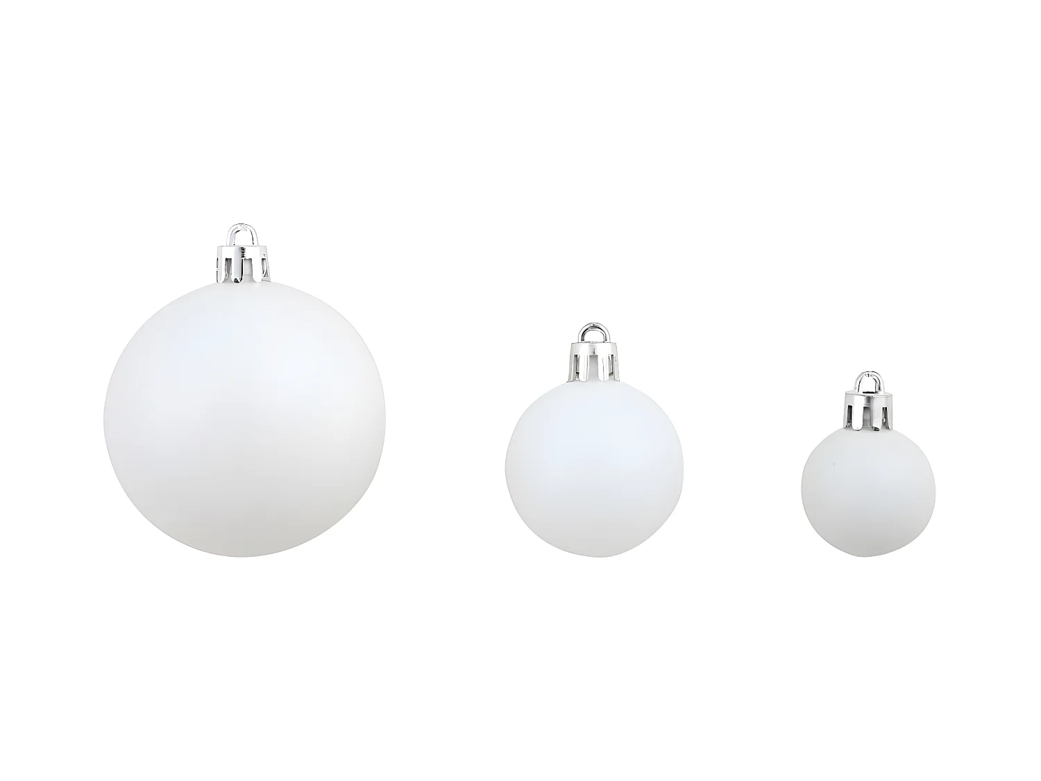 100-delige Kerstballenset 3/4/6 cm wit/grijs