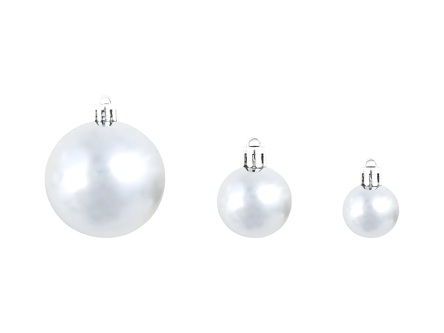 100-delige Kerstballenset 3/4/6 cm wit/grijs