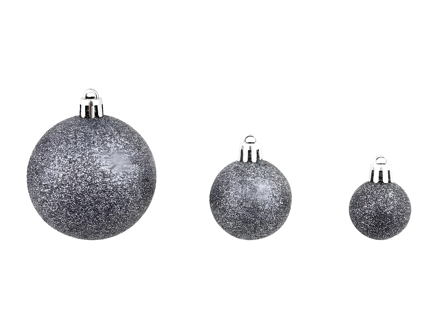 Ensemble de boules de Noël 100 pcs 3/4/6 cm Blanc/Gris