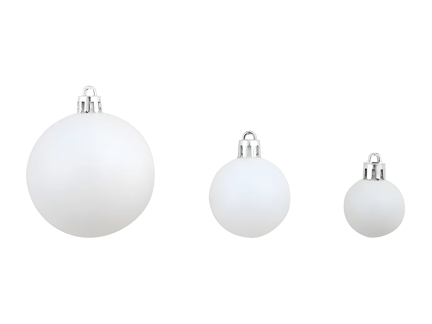 Ensemble de boules de Noël 100 pcs 3/4/6 cm Blanc/Gris