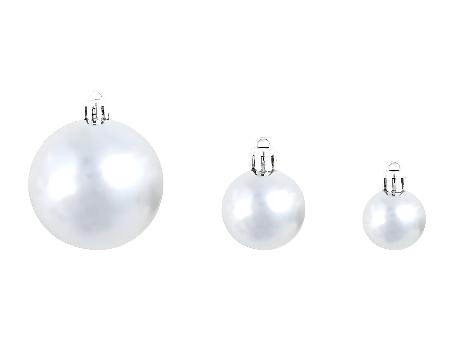 Ensemble de boules de Noël 100 pcs 3/4/6 cm Blanc/Gris