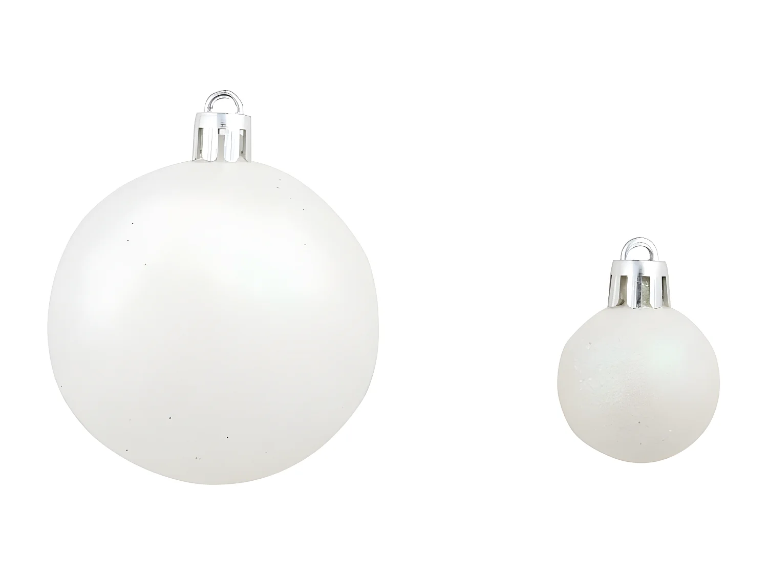 Ensemble de boules de Noël 100 pcs 3/4/6 cm Blanc/Gris