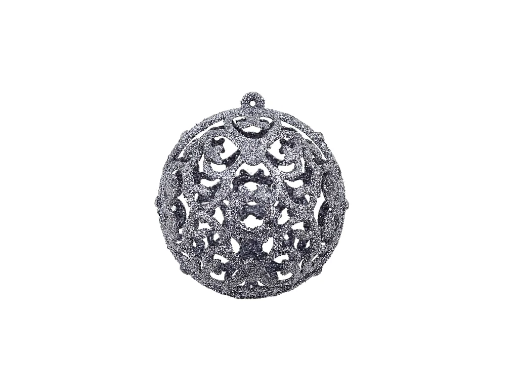Ensemble de boules de Noël 100 pcs 3/4/6 cm Blanc/Gris