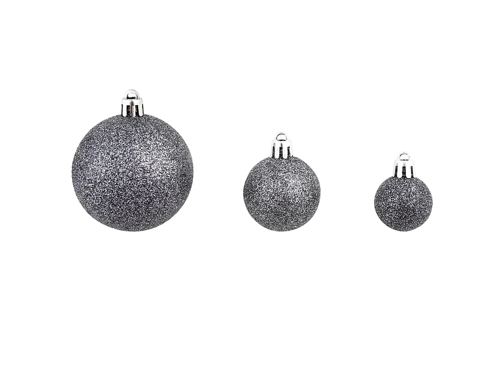 Ensemble de boules de Noël 100 pcs 3/4/6 cm Blanc/Gris