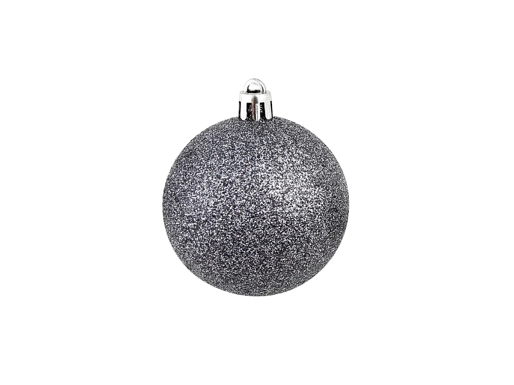 Ensemble de boules de Noël 100 pcs 3/4/6 cm Blanc/Gris