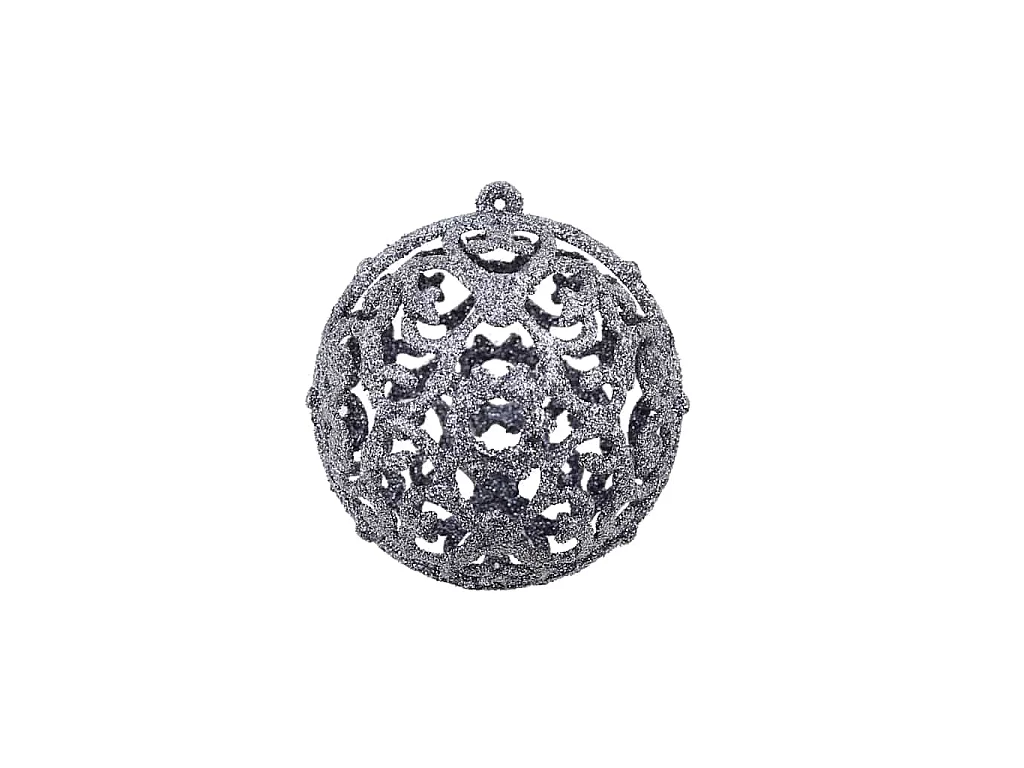 Ensemble de boules de Noël 100 pcs 3/4/6 cm Blanc/Gris