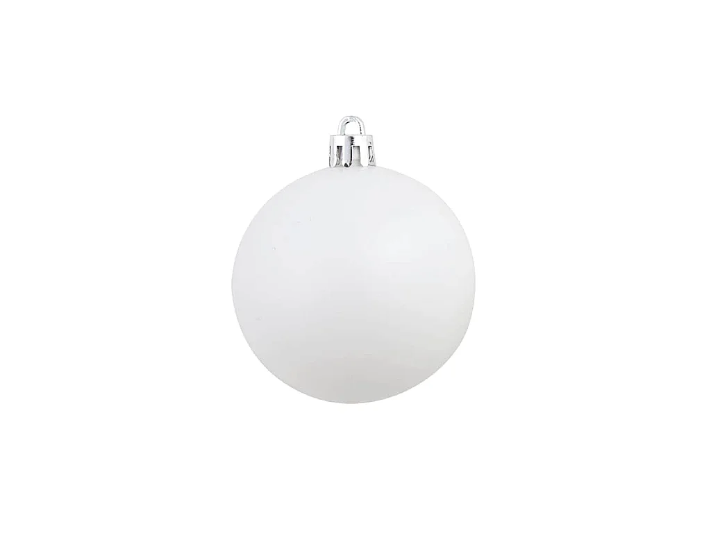 Ensemble de boules de Noël 100 pcs 3/4/6 cm Blanc/Gris