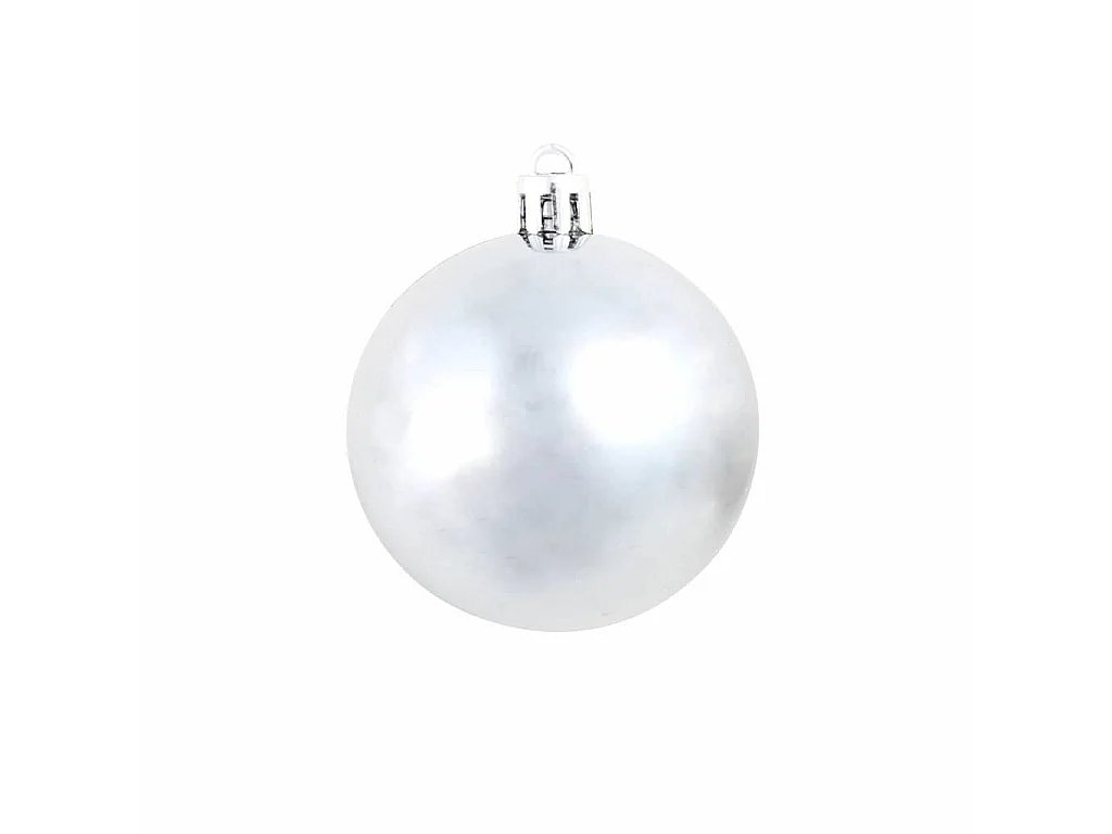 Ensemble de boules de Noël 100 pcs 3/4/6 cm Blanc/Gris