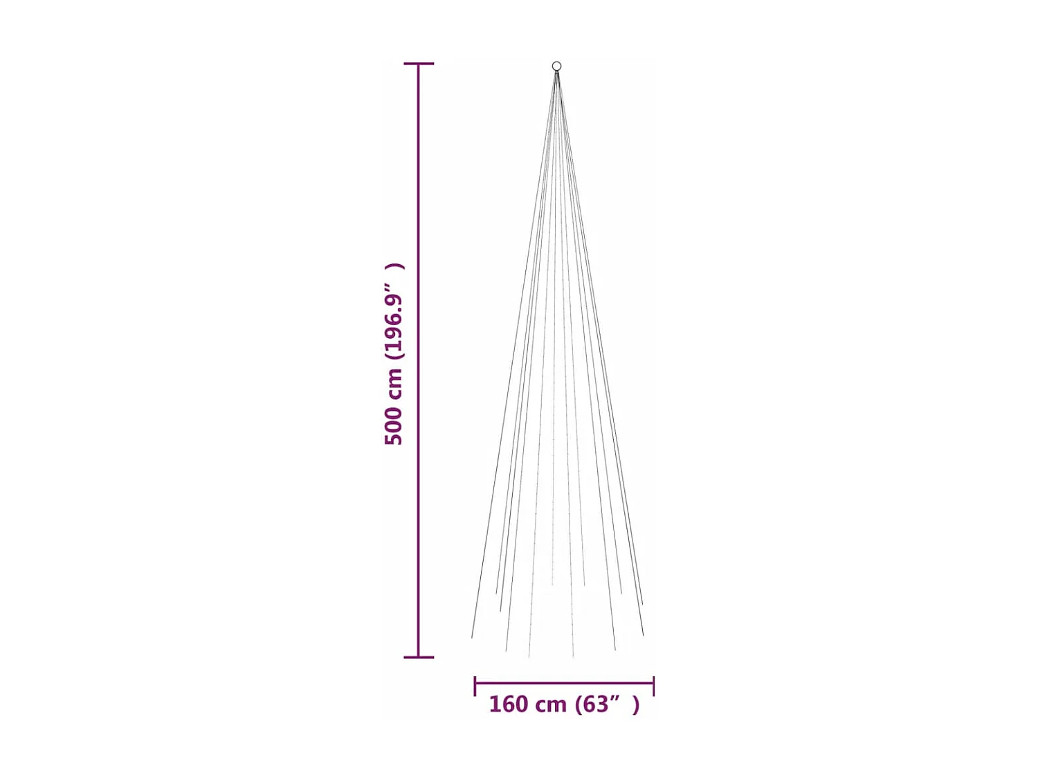 LED-Weihnachtsbaum für Fahnenmast Blau 732 LEDs 500 cm