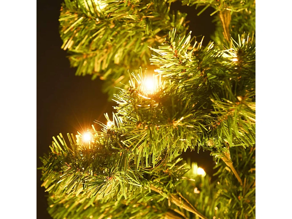 Albero di Natale Preilluminato con Vaso Verde 120 cm in PVC