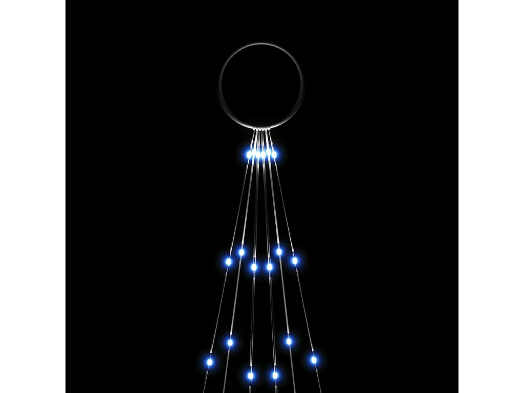 Albero di Natale Pennone Blu 108 LED 180 cm