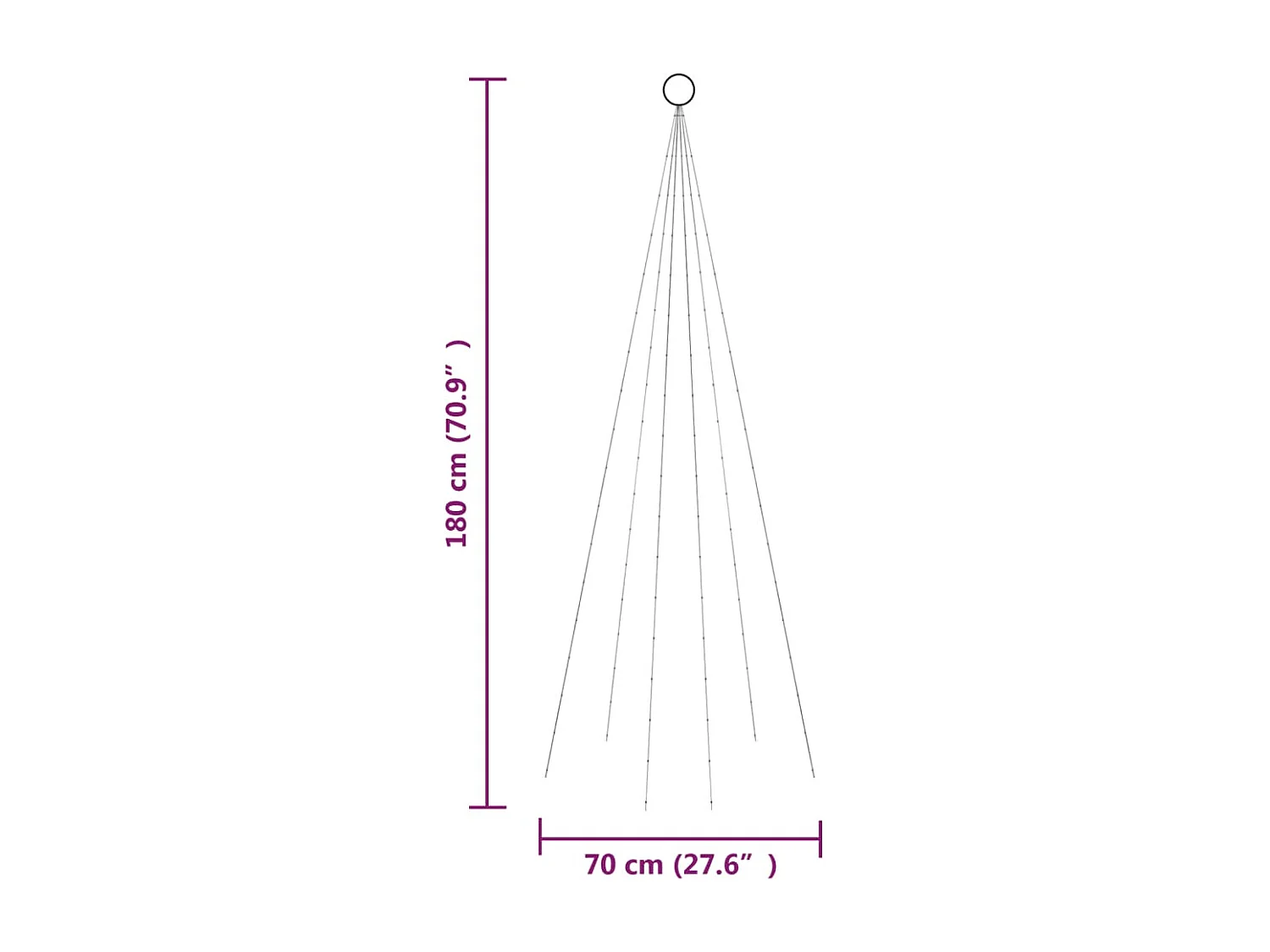 Albero di Natale Pennone Blu 108 LED 180 cm