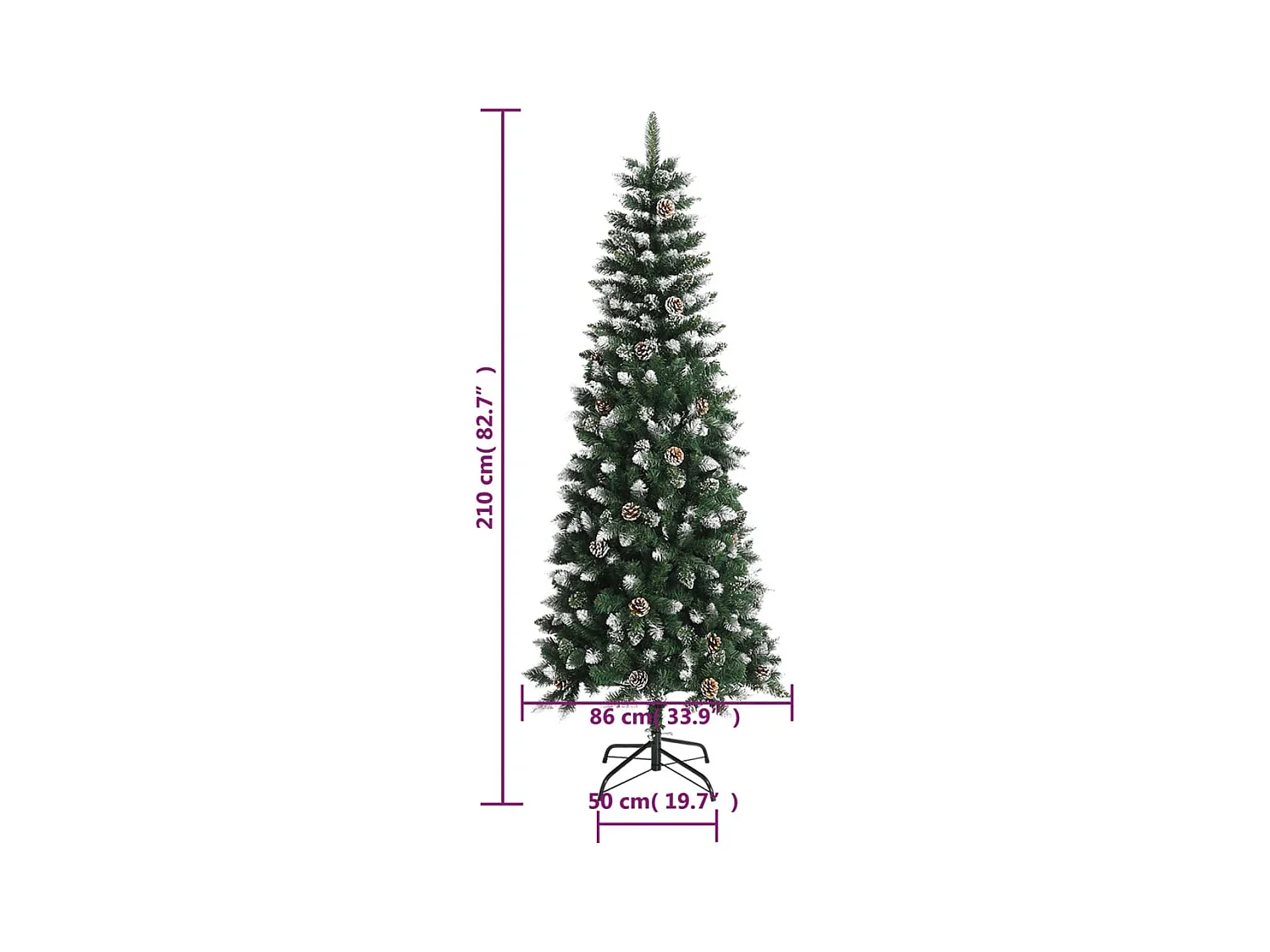 Árvore de Natal artificial com suporte 210 cm PVC verde