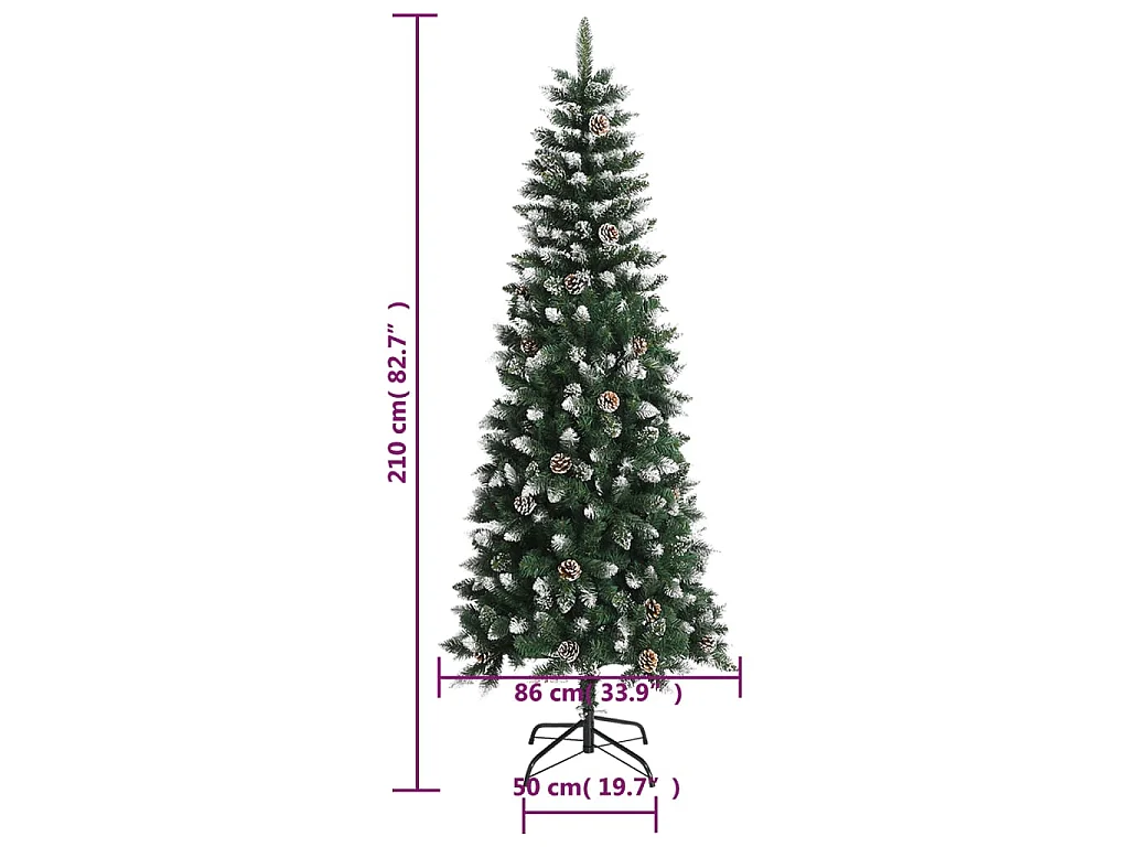 Árvore de Natal artificial com suporte 210 cm PVC verde
