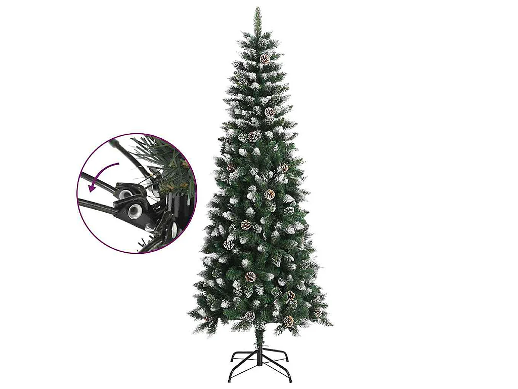 Árvore de Natal artificial com suporte 210 cm PVC verde
