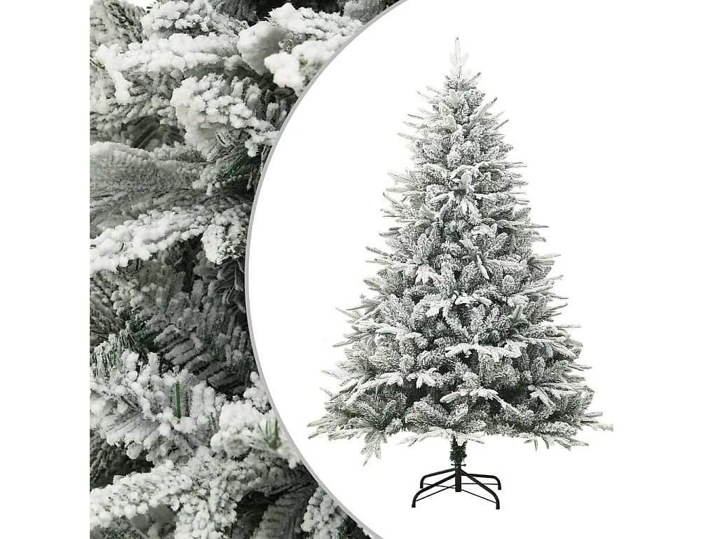 Árvore de Natal artificial com neve 150 cm PVC e PE verde
