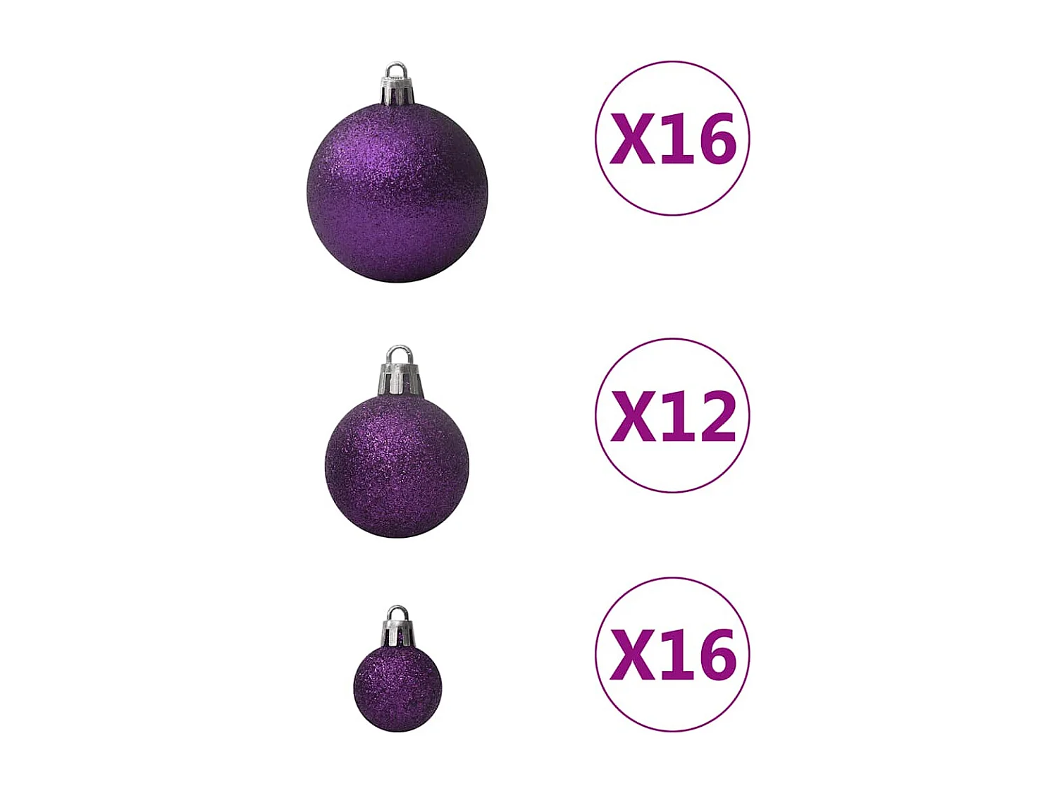 Ensemble de boules de Noël 100 pcs Violet