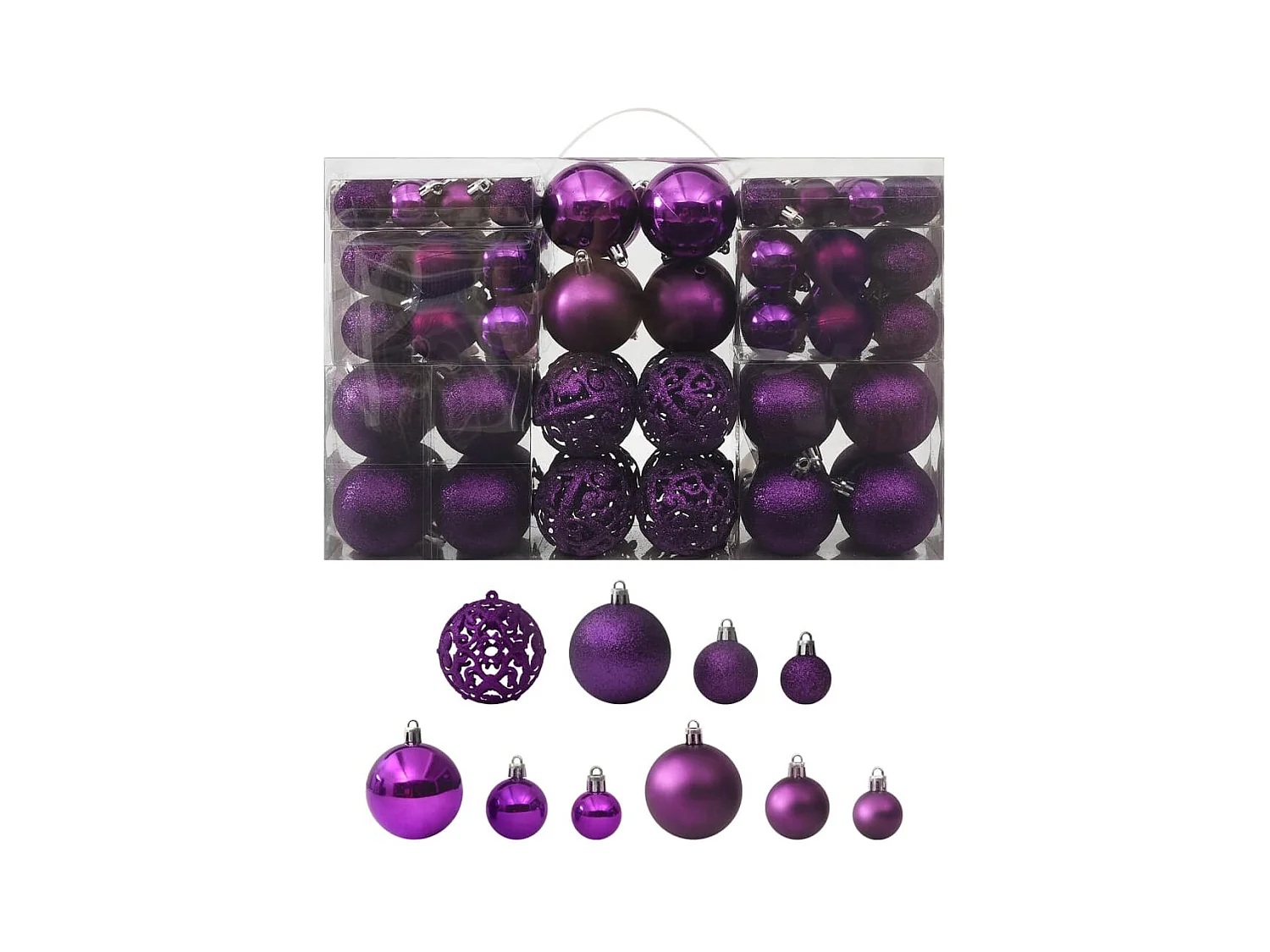 Ensemble de boules de Noël 100 pcs Violet