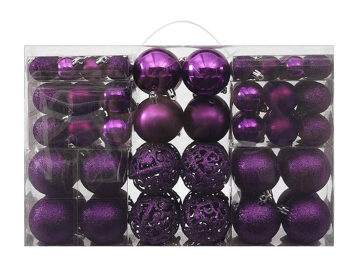 Ensemble de boules de Noël 100 pcs Violet