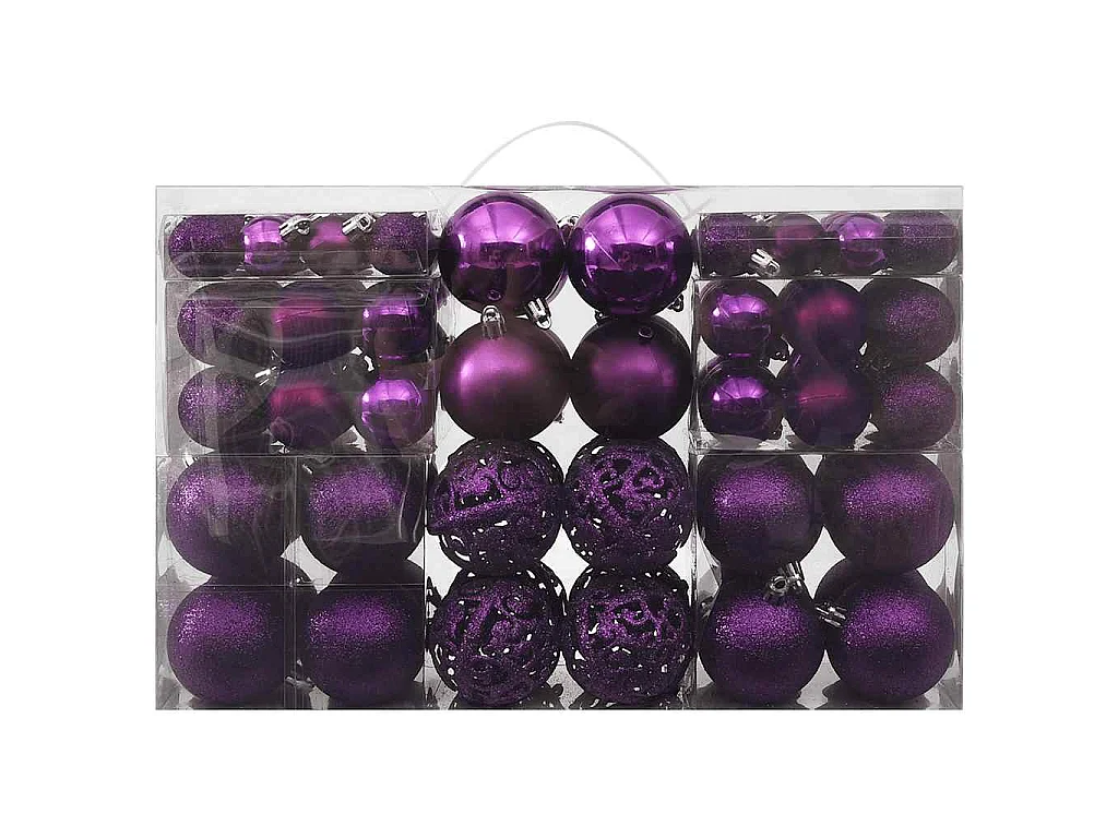 Ensemble de boules de Noël 100 pcs Violet