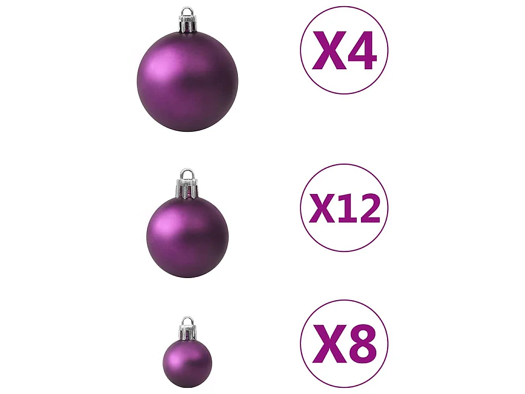 Ensemble de boules de Noël 100 pcs Violet