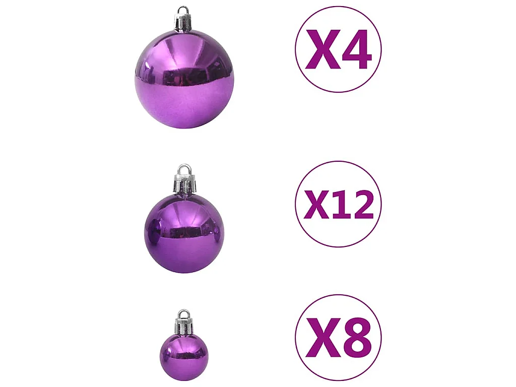 Ensemble de boules de Noël 100 pcs Violet