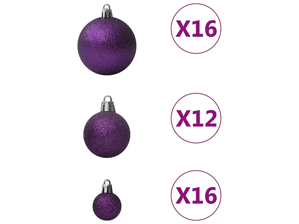 Ensemble de boules de Noël 100 pcs Violet