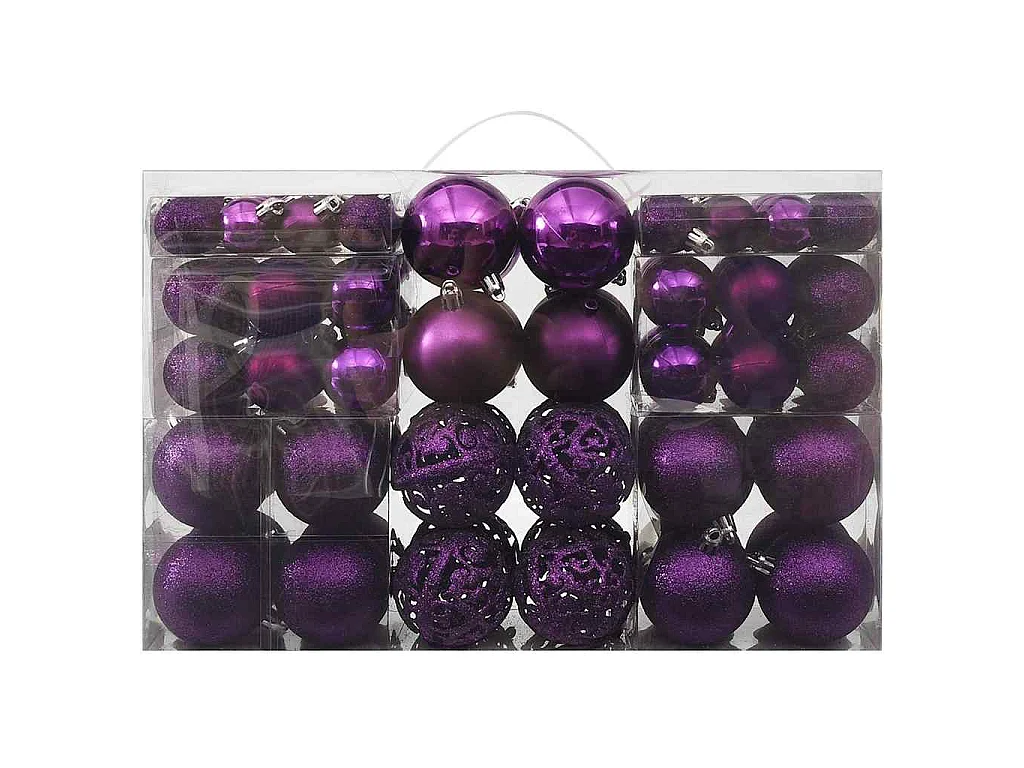100-delige Kerstballenset paars