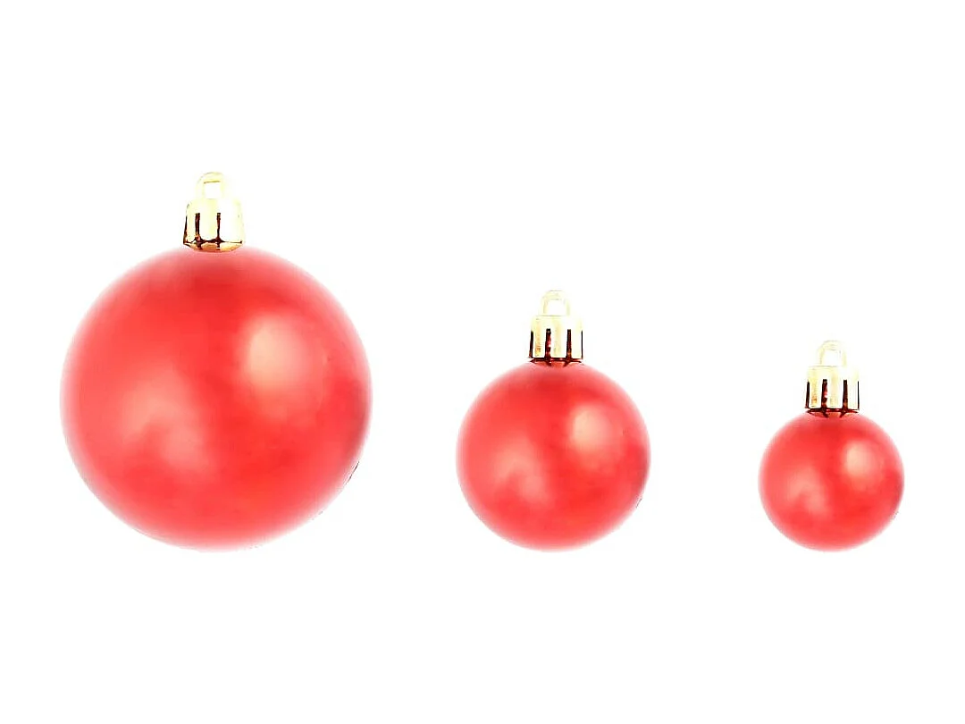 100-tlg. Weihnachtskugel-Set 3/4/6 cm Rot