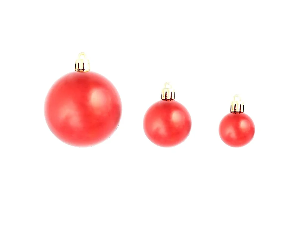 100-delige Kerstballenset 3/4/6 cm rood