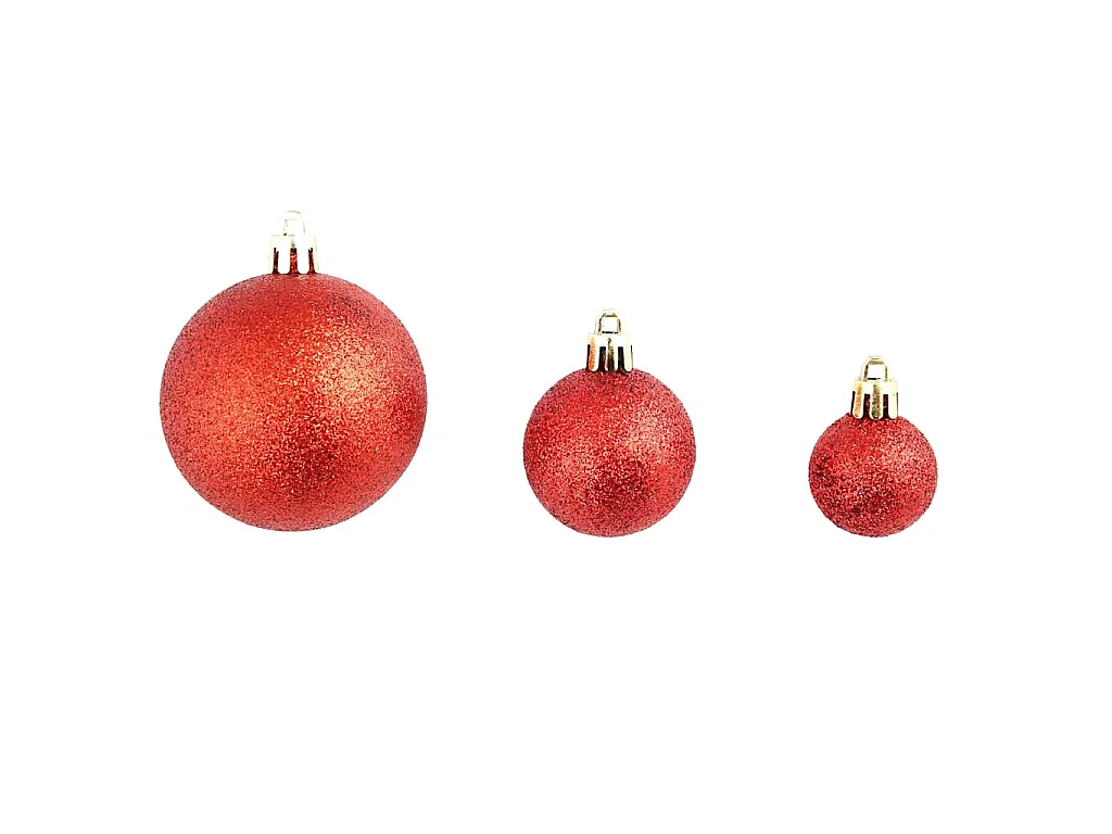 100-delige Kerstballenset 3/4/6 cm rood