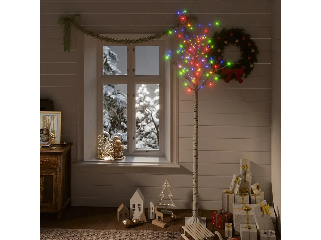 Kerstboom wilg 200 meerkleurige LED's binnen en buiten 2,2 m