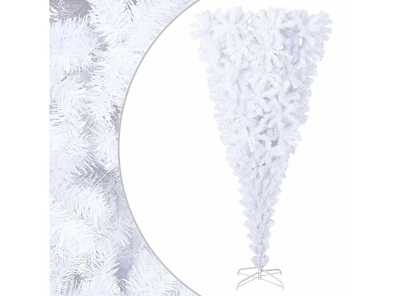 Sapin de Noël artificiel renversé avec support Blanc 180 cm