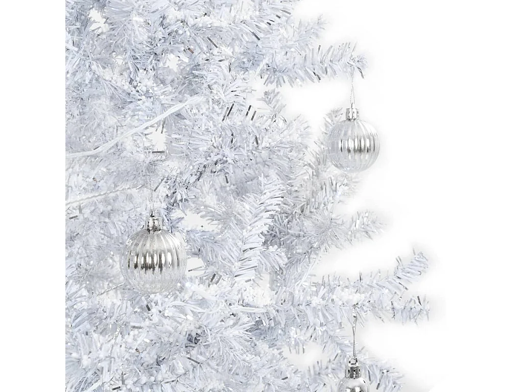 Albero di Natale con Neve e Base a Ombrellone Bianco 190 cm