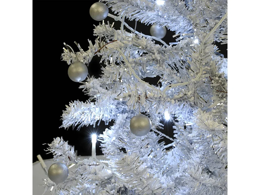 Arbre de Noël neigeux avec base de parapluie Blanc 190 cm