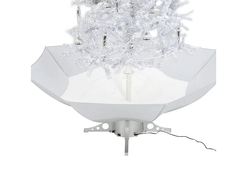 Arbre de Noël neigeux avec base de parapluie Blanc 190 cm