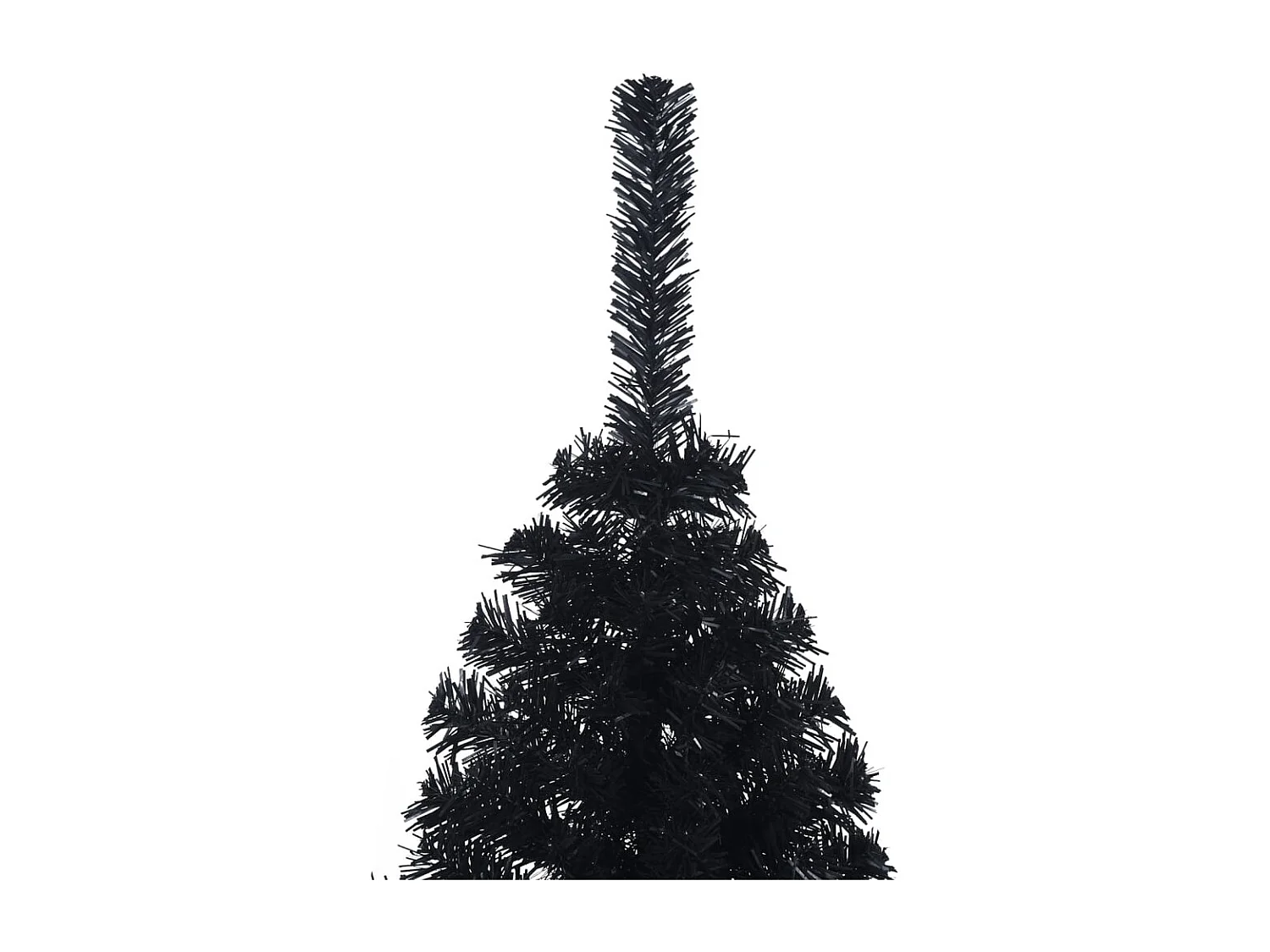 Demi sapin de Noël artificiel avec support Noir 120 cm PVC
