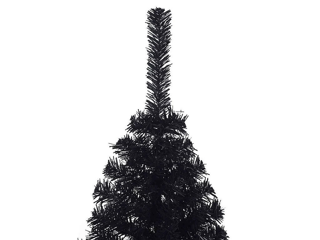 Demi sapin de Noël artificiel avec support Noir 120 cm PVC