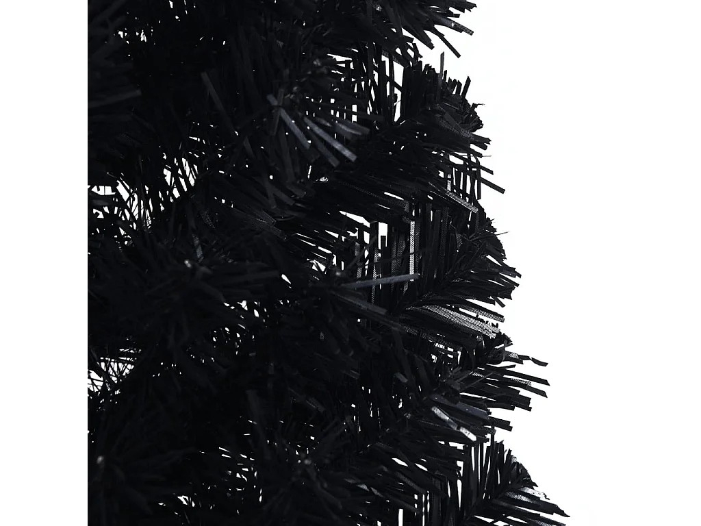 Demi sapin de Noël artificiel avec support Noir 120 cm PVC