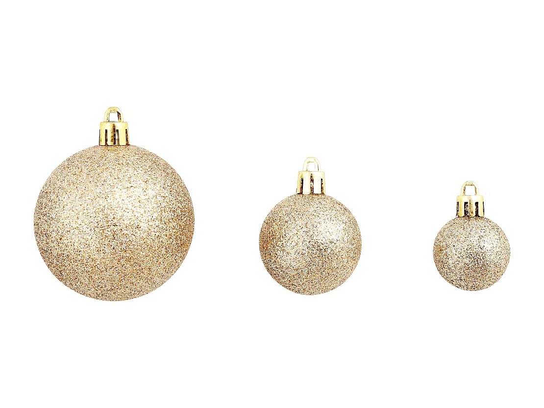 Ensemble de boules de Noël 100 pcs 3/4/6 cm Rose/Doré