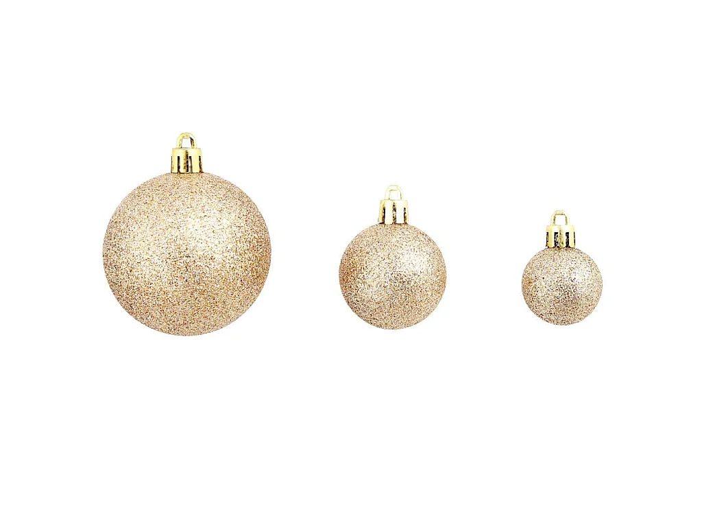 100-delige Kerstballenset 3/4/6 cm rose/goudkleurig